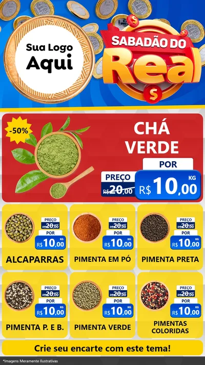 Modelo de Rede Social para Stories com o tema Sabadão do Real para Produtos Naturais
