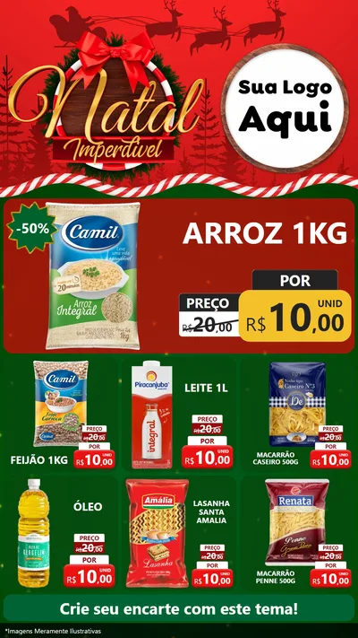Modelo de Rede Social para Stories com o tema Natal Imperdível para Supermercado