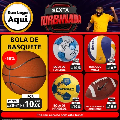 Modelo de Rede Social para Feed Facebook com o tema Sexta Turbinada para Artigos Esportivos