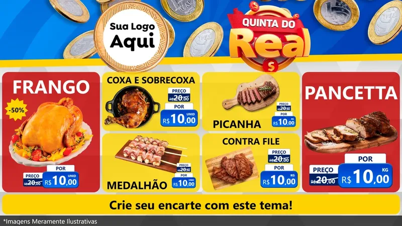 Modelo de TV para TV Horizontal com o tema Quinta do Real para Assados