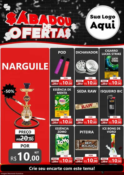 Modelo de Encarte para Encarte A4 Vertical com o tema Sabadou de Ofertas para Tabacaria