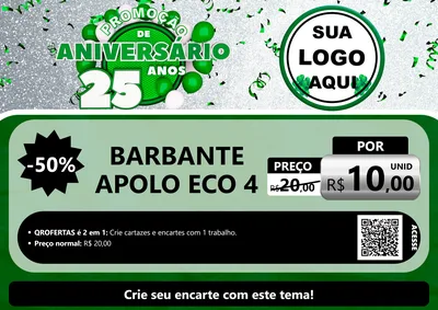 Modelo de Cartaz para Cartaz A4 Horizontal com o tema Promoção de Aniversário - 25 Anos para Armarinho e Aviamentos