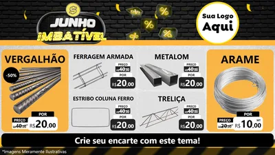Modelo de TV para TV Horizontal com o tema Junho Imbatível para Ferragens