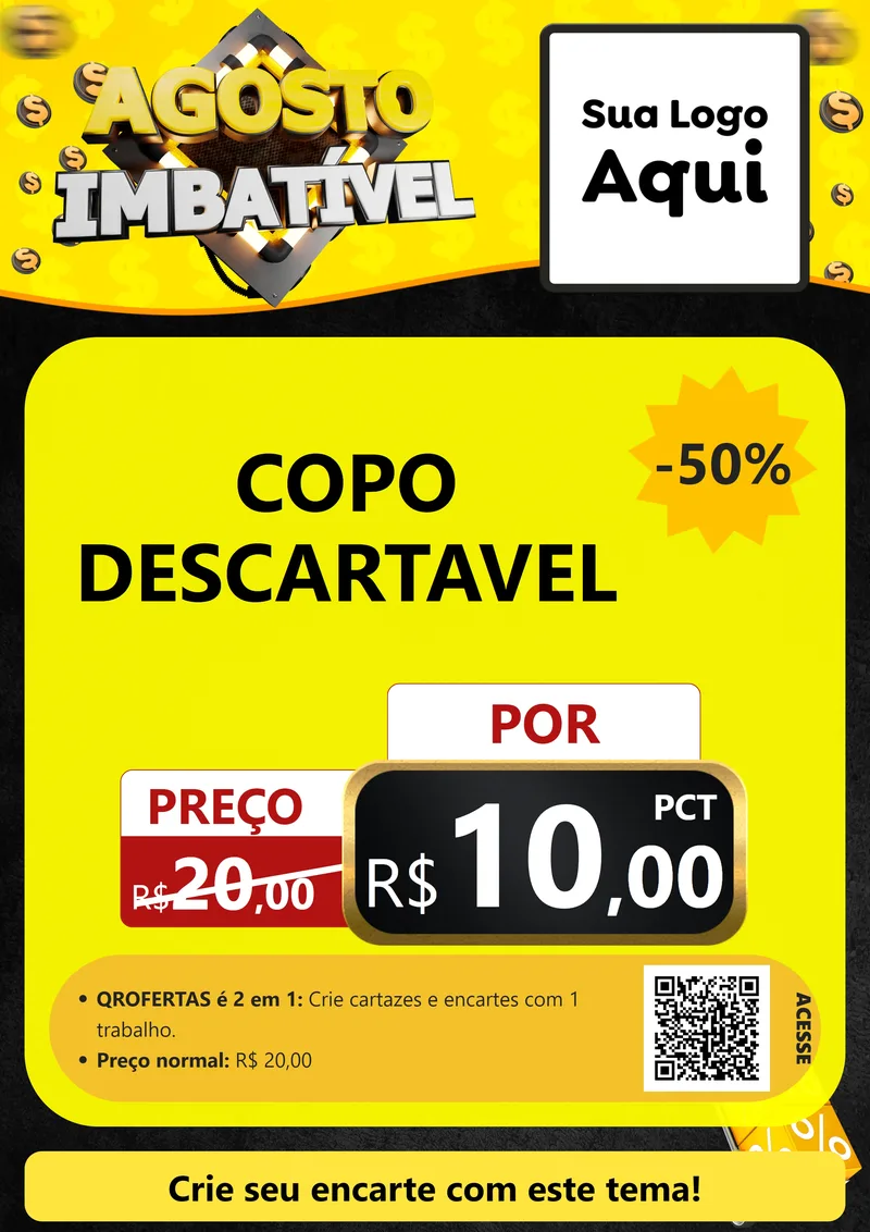 Modelo de Cartaz para Cartaz A4 Vertical com o tema Agosto Imbatível para Embalagens