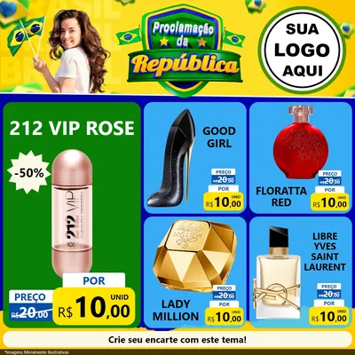 Modelo de Rede Social para Feed Facebook com o tema Proclamação da República para Perfumes