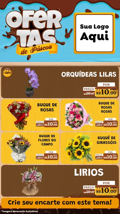 Modelo de TV para TV Vertical com o tema Ofertas de Páscoa para Floricultura e jardim