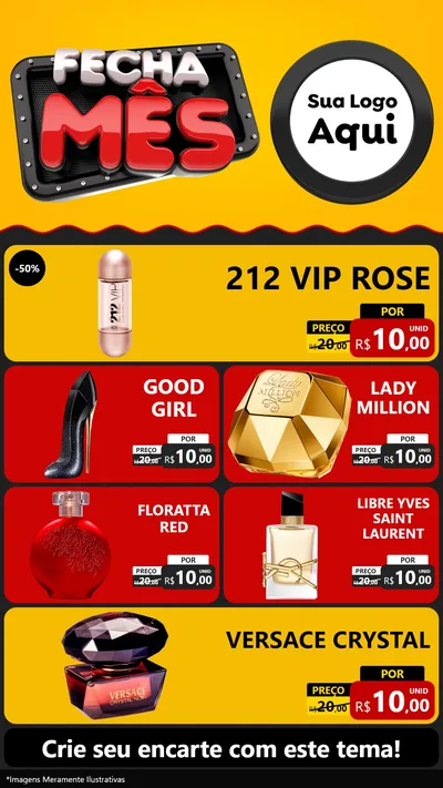 Modelo de TV para TV Vertical com o tema Fecha Mês para Perfumes