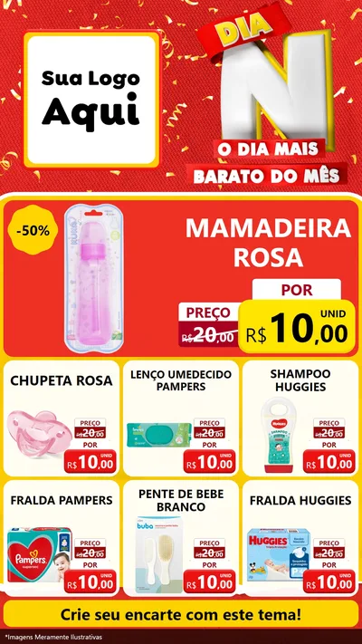 Modelo de Rede Social para Stories com o tema Dia N o Dia Mais Barato do Mês para Bebês