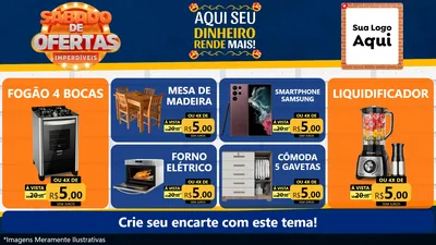 Modelo de TV para TV Horizontal com o tema Sábado de Ofertas Imperdíveis para Móveis e Eletro