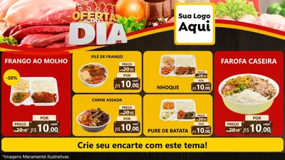 Modelo de TV para TV Horizontal com o tema Ofertas do Dia para Restaurante