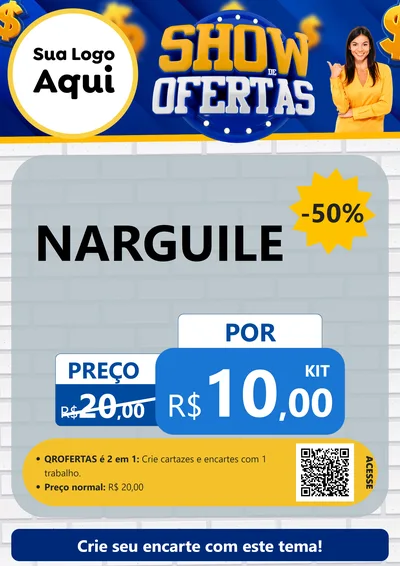 Modelo de Cartaz para Cartaz A4 Vertical com o tema Show de Ofertas para Tabacaria