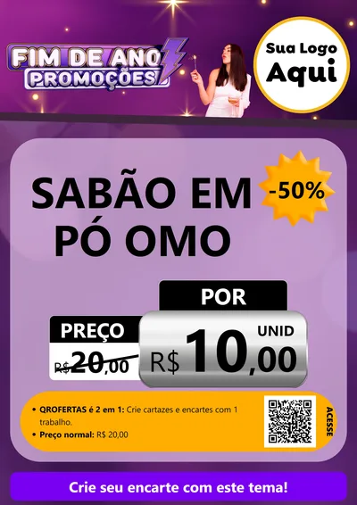 Modelo de Cartaz para Cartaz A4 Vertical com o tema Fim de Ano Promoções para Produtos de Limpeza