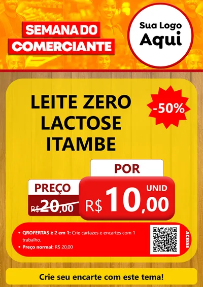 Modelo de Cartaz para Cartaz A4 Vertical com o tema Semana do Comerciante para Frios e Laticínios