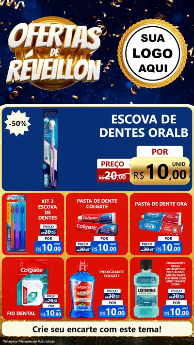 Modelo de Rede Social para Stories com o tema Ofertas de Réveillon para Higiene Pessoal