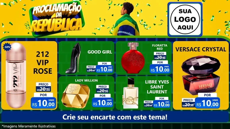 Modelo de TV para TV Horizontal com o tema Proclamação da República para Perfumes
