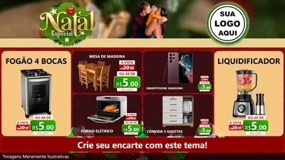 Modelo de TV para TV Horizontal com o tema Natal Especial para Móveis e Eletro