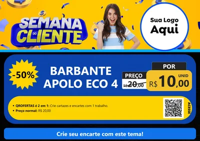 Modelo de Cartaz para Cartaz A4 Horizontal com o tema Semana do Cliente para Armarinho e Aviamentos