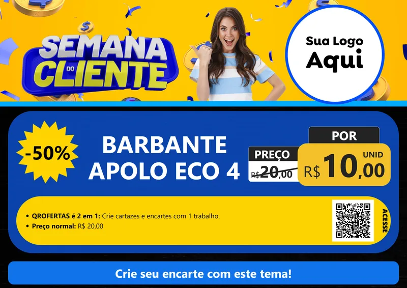 Modelo de Cartaz para Cartaz A4 Horizontal com o tema Semana do Cliente para Armarinho e Aviamentos