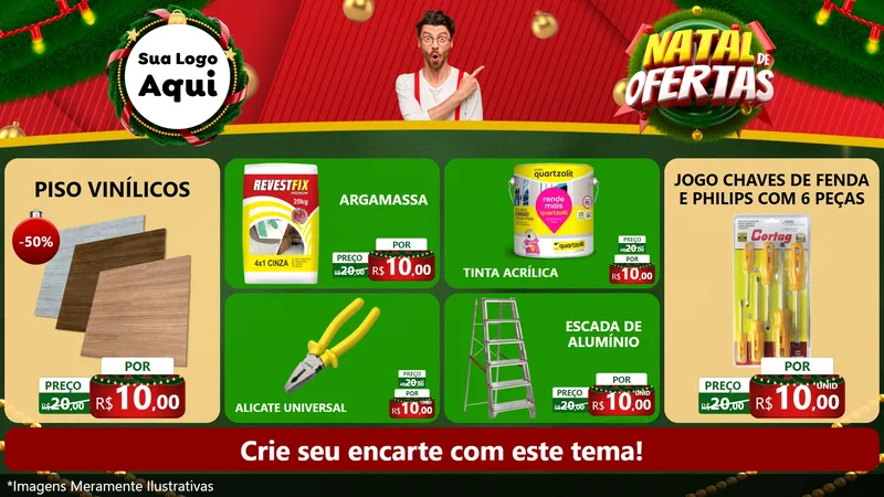 Modelo de TV para TV Horizontal com o tema Natal de Ofertas para Material para Construção
