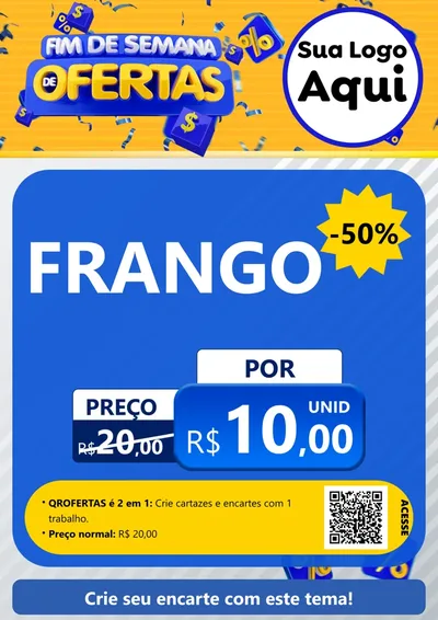 Modelo de Cartaz para Cartaz A4 Vertical com o tema Fim de Semana de Ofertas para Assados