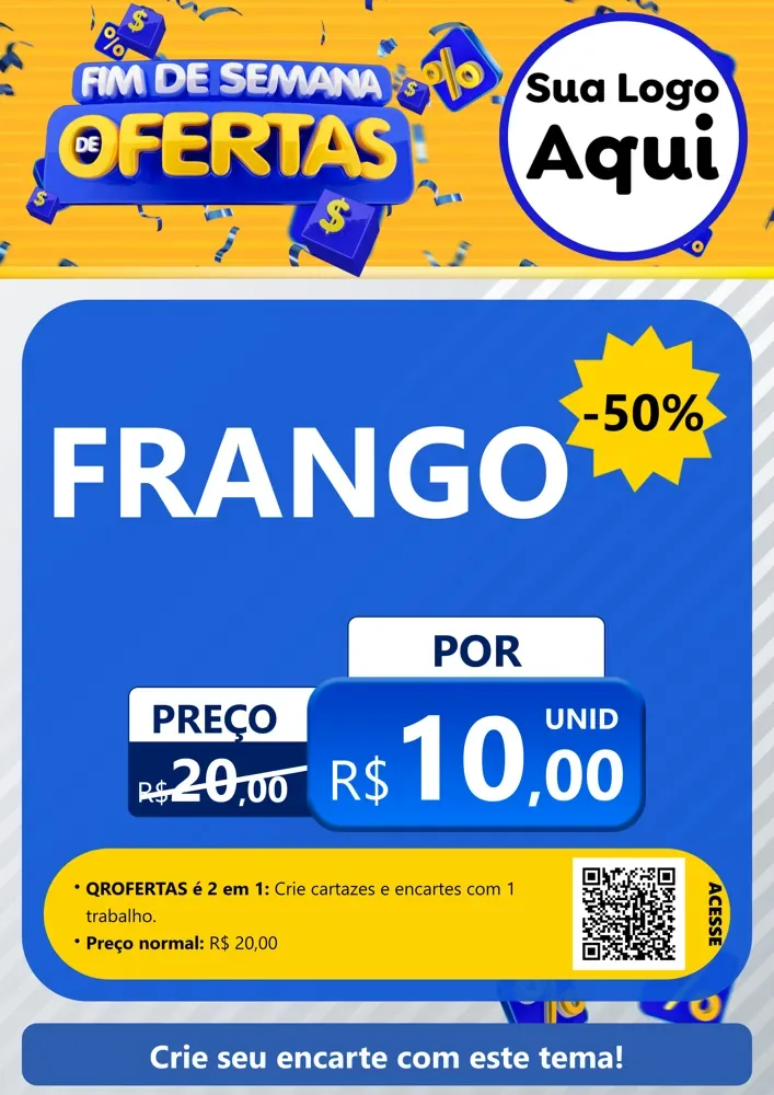 Modelo de Cartaz para Cartaz A4 Vertical com o tema Fim de Semana de Ofertas para Assados