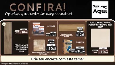 Modelo de TV para TV Horizontal com o tema Confira! Ofertas que irão te surpreender! para Pisos e revestimentos