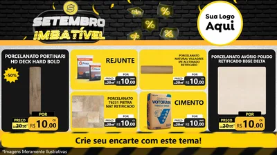Modelo de TV para TV Horizontal com o tema Setembro Imbatível para Pisos e revestimentos