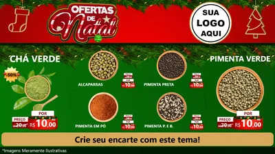 Modelo de TV para TV Horizontal com o tema Ofertas de Natal para Produtos Naturais