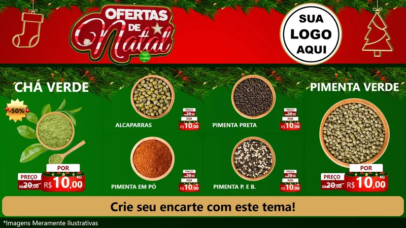 Modelo de TV para TV Horizontal com o tema Ofertas de Natal para Produtos Naturais
