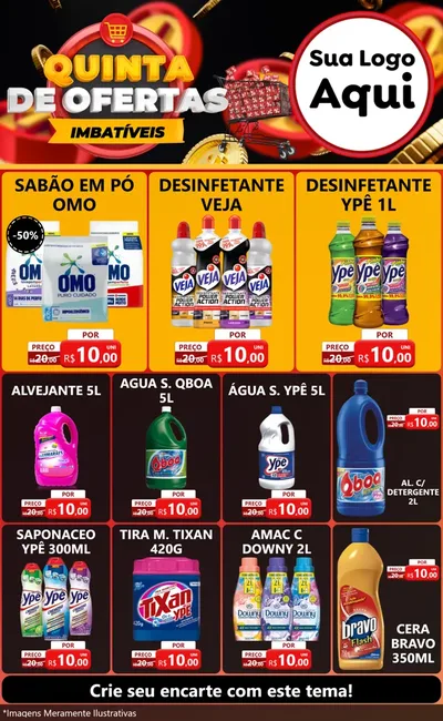 Modelo de Encarte para Encarte Grande com o tema Quinta de Ofertas Imbatíveis para Produtos de Limpeza