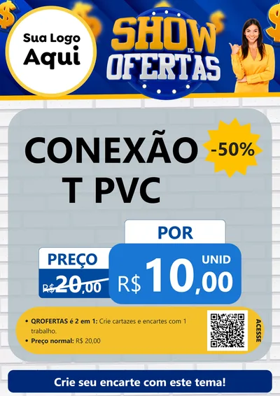 Modelo de Cartaz para Cartaz A4 Vertical com o tema Show de Ofertas para Tubos e conexões
