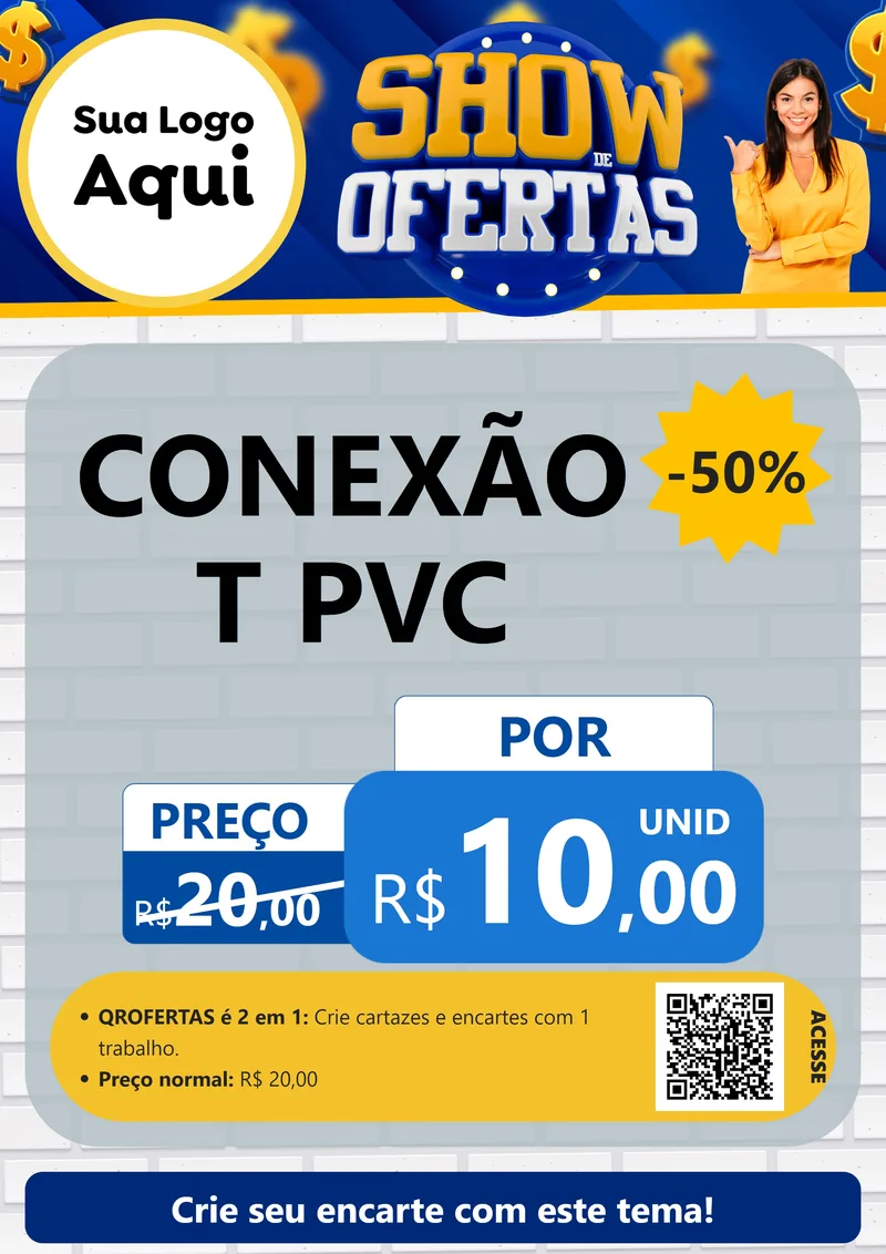 Modelo de Cartaz para Cartaz A4 Vertical com o tema Show de Ofertas para Tubos e conexões