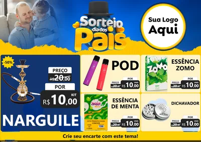 Modelo de Encarte para Encarte A4 Horizontal com o tema Sorteio Dia Dos Pais para Tabacaria