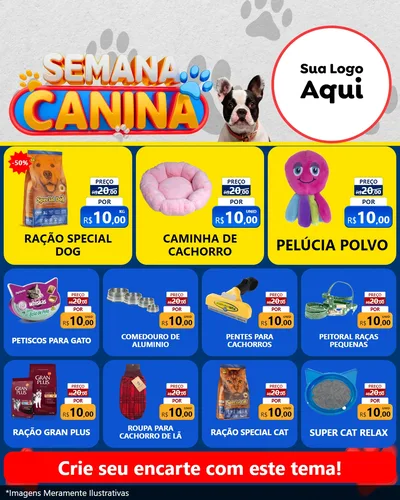 Modelo de Rede Social para Feed Instagram com o tema Semana Canina para Pet Shop