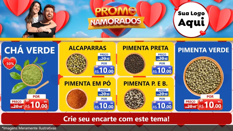 Modelo de TV para TV Horizontal com o tema Promo dos Namorados para Produtos Naturais