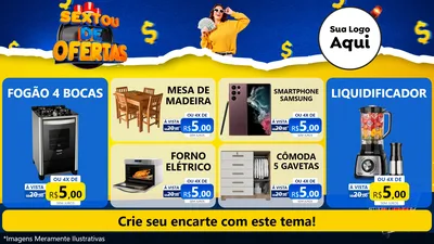 Modelo de TV para TV Horizontal com o tema Sextou de Ofertas para Móveis e Eletro