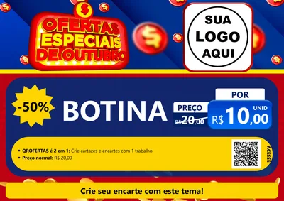 Modelo de Cartaz para Cartaz A4 Horizontal com o tema Ofertas Especiais de Outubro para Agropecuária