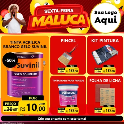 Modelo de Rede Social para Feed Facebook com o tema Sexta-feira Maluca para Tintas e Ferramentas