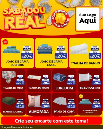 Modelo de Rede Social para Feed Instagram com o tema Sabadou do Real para Cama, Mesa e Banho