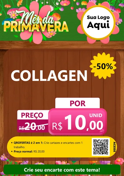 Modelo de Cartaz para Cartaz A4 Vertical com o tema Mês da Primavera para Suplementos alimentares
