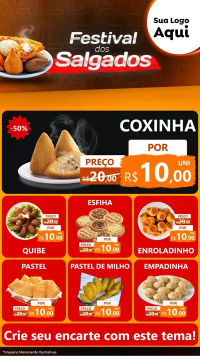 Modelo de Rede Social para Stories com o tema Festival dos Salgados