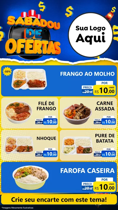 Modelo de TV para TV Vertical com o tema Sabadou de Ofertas para Restaurante