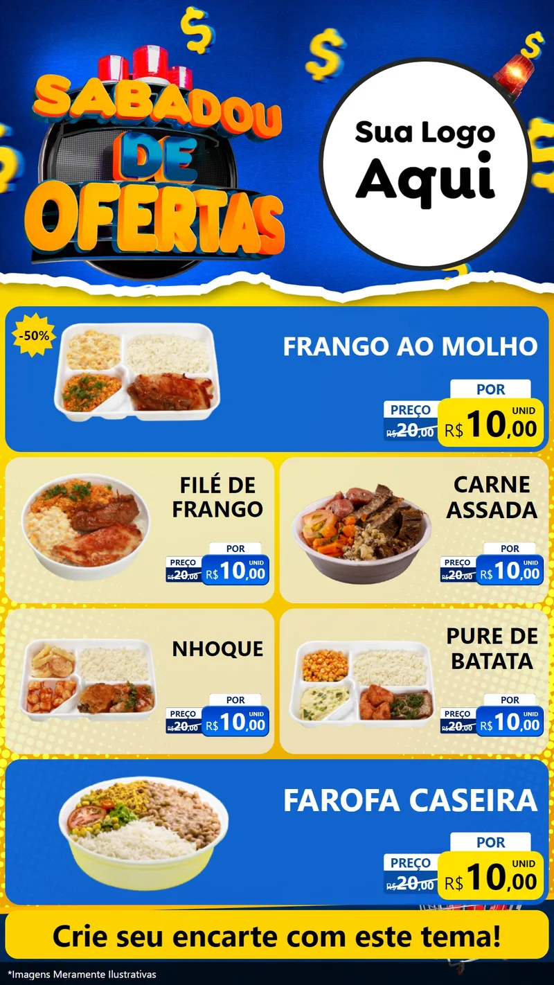 Modelo de TV para TV Vertical com o tema Sabadou de Ofertas para Restaurante