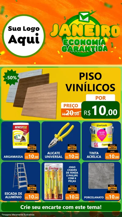 Modelo de Rede Social para Stories com o tema Janeiro - Economia Garantida para Material para Construção