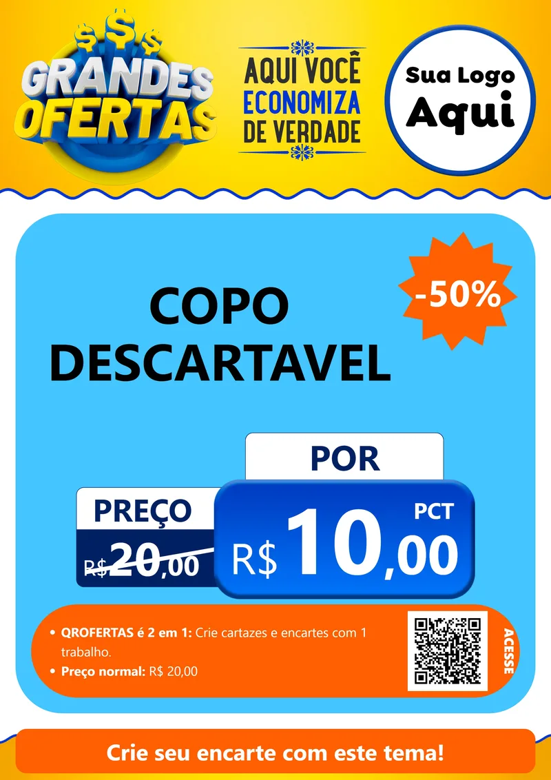 Modelo de Cartaz para Cartaz A4 Vertical com o tema Grandes Ofertas para Embalagens