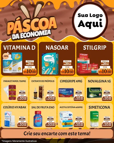 Modelo de Rede Social para Feed Instagram com o tema Páscoa da Economia para Farmácia