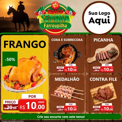 Modelo de Rede Social para Feed Facebook com o tema Especial Semana Farroupilha para Assados