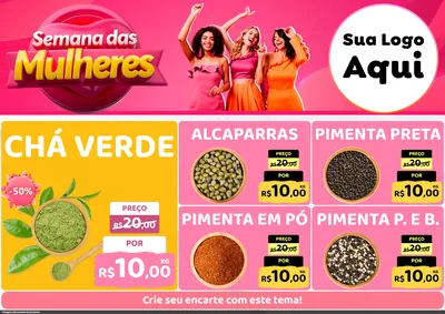 Modelo de Encarte para Encarte A4 Horizontal com o tema Semana das Mulheres para Produtos Naturais
