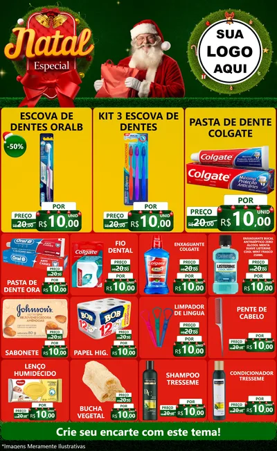 Modelo de Encarte para Encarte Grande com o tema Natal Especial para Higiene Pessoal