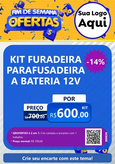 Modelo de Cartaz para Cartaz A4 Vertical com o tema Fim de Semana de Ofertas para Maquinas e Ferramentas